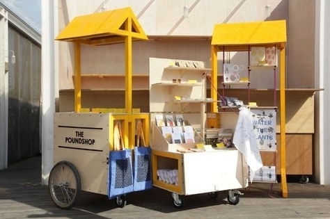 Yellow tone gift shop cart